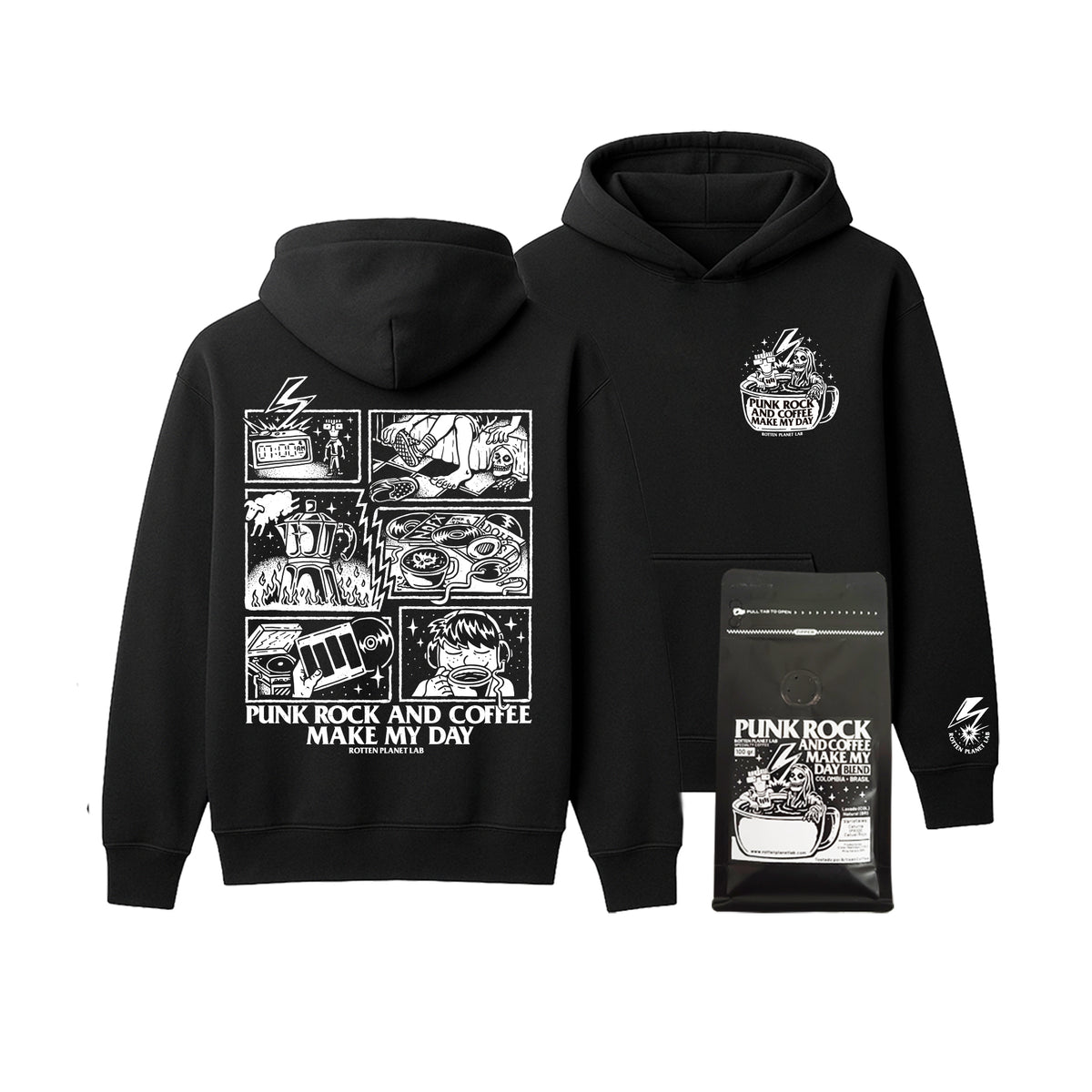 SUDADERA PUNK ROCK+COFFEE